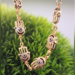 HAND Evil Eye Protection Blessings Bracelet Anklet Hand of Mary Hamsa